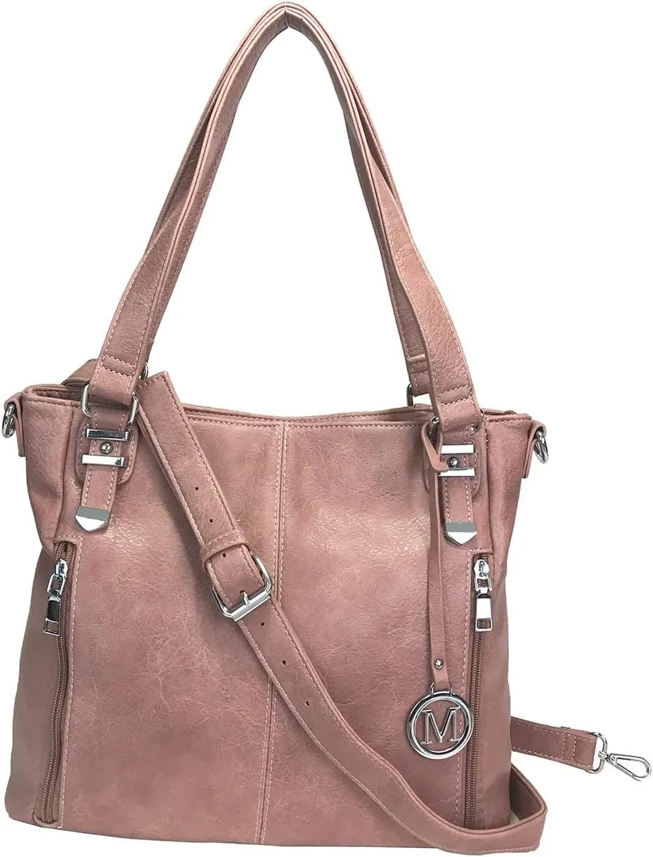 Concealed Carry Hobo Bag with Hidden Lock Multi Pockets CCW Tote Bag