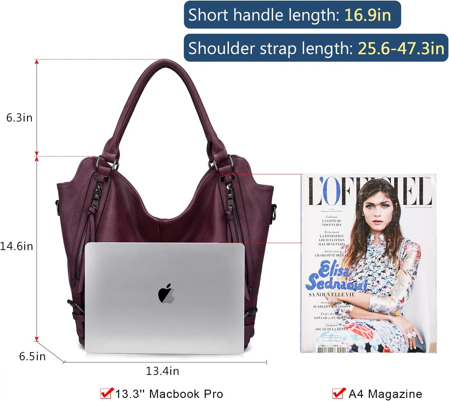 Concealed Carry Hobo Purse for Women Faux Leather Crossbody Shoulder Bags Large Tote Bag with Detachable Holster
