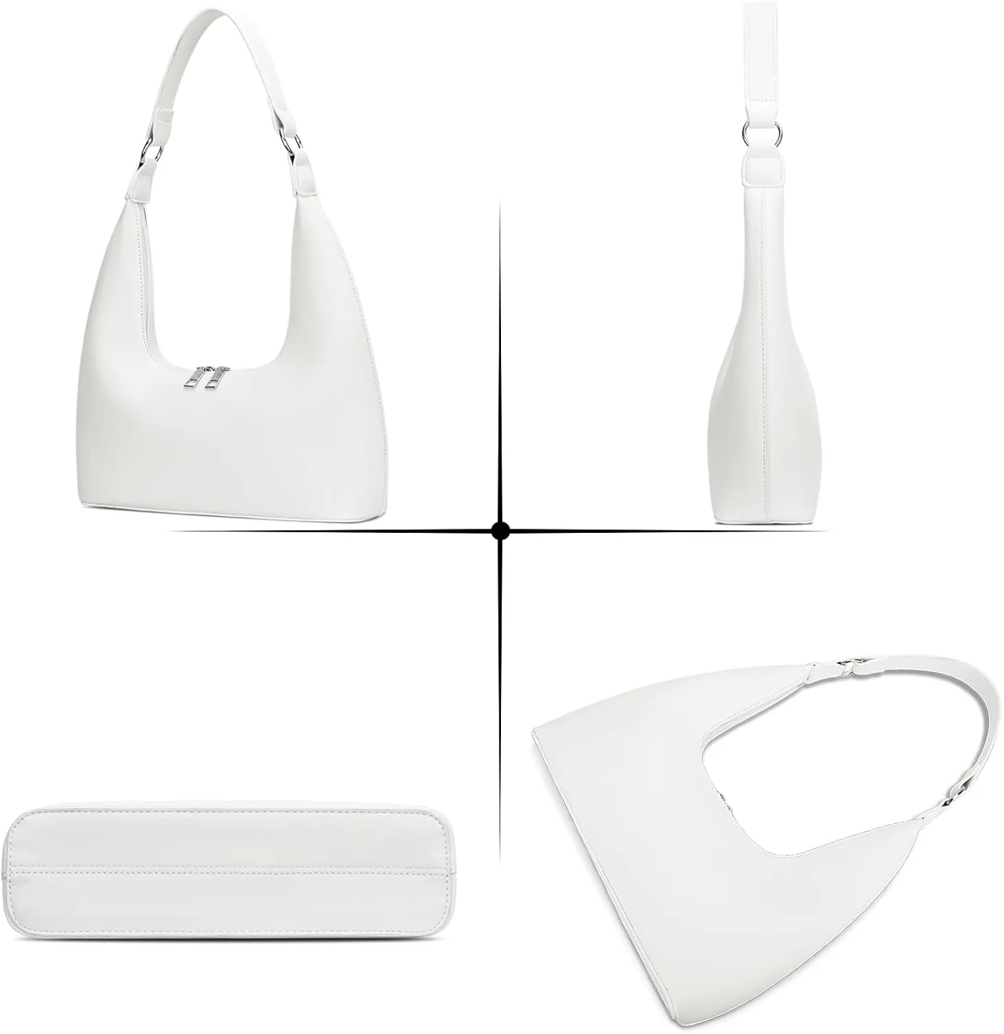 Convertible Hobo Clutch for Women, Underarm Purse with Removable Strap