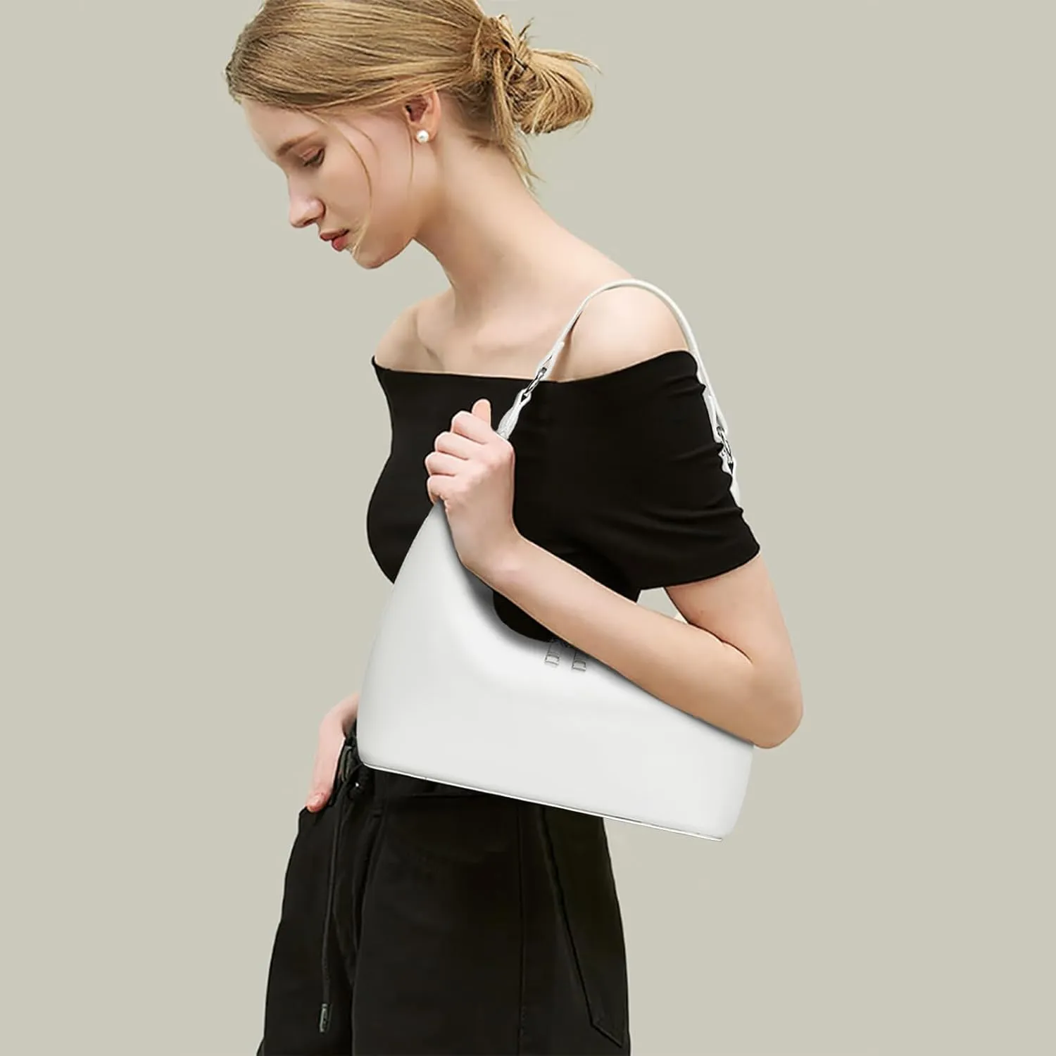 Convertible Hobo Clutch for Women, Underarm Purse with Removable Strap