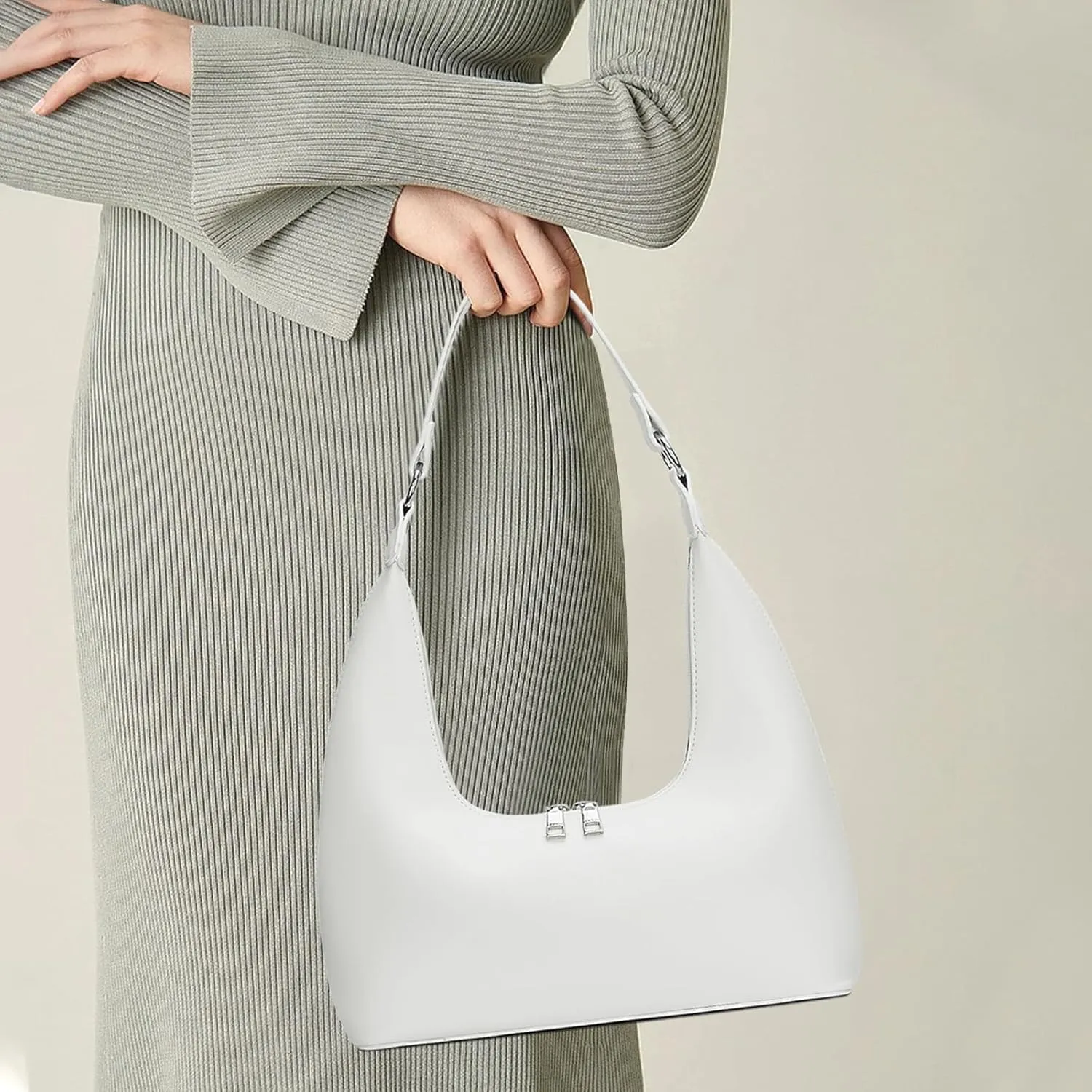 Convertible Hobo Clutch for Women, Underarm Purse with Removable Strap