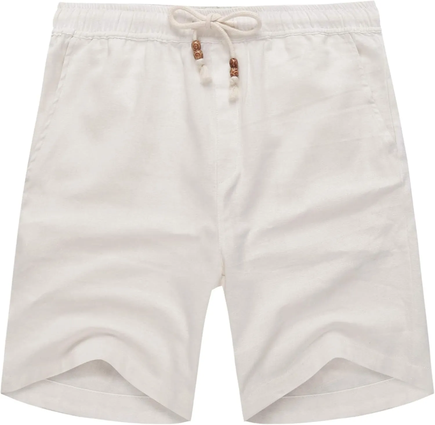 COOFANDY Men's Linen Shorts Casual Elastic Waist Drawstring Summer Beach Shorts