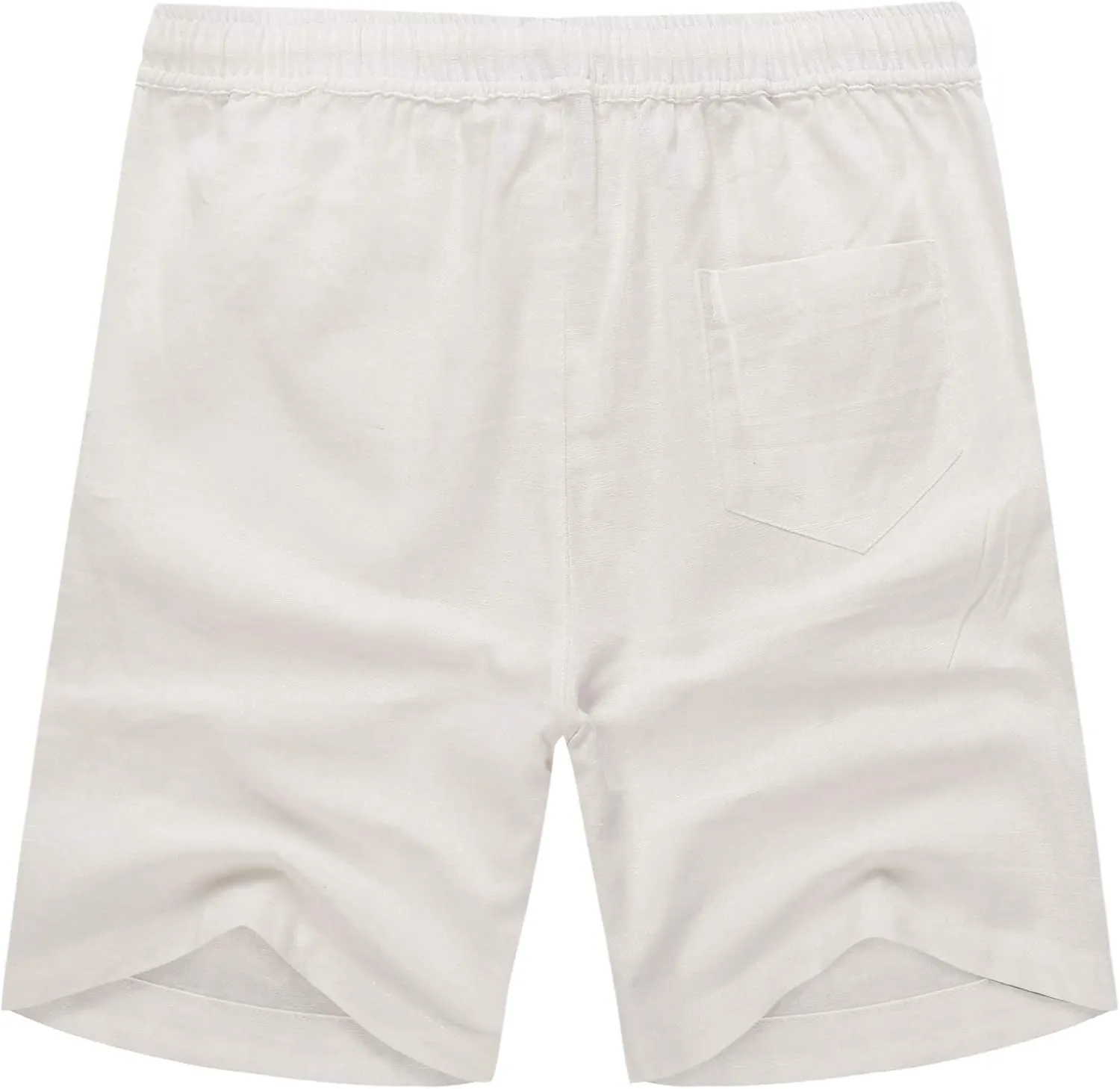 COOFANDY Men's Linen Shorts Casual Elastic Waist Drawstring Summer Beach Shorts