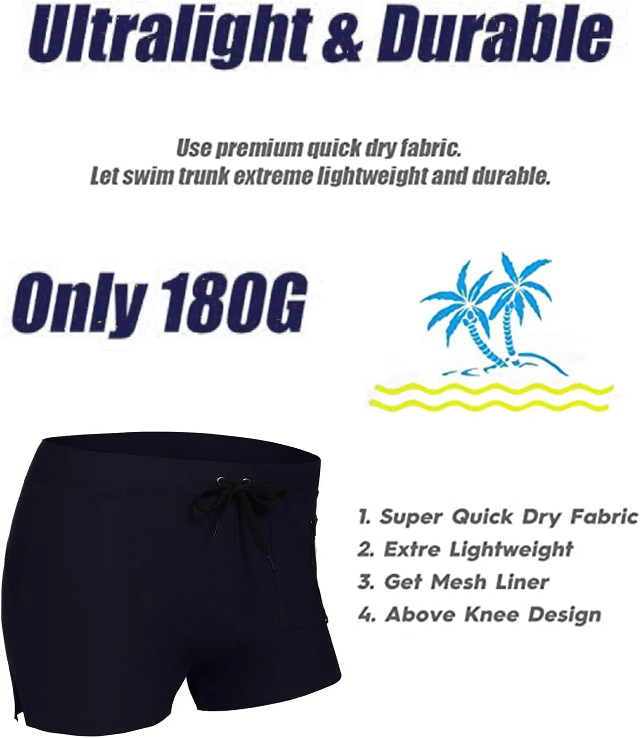 COOFANDY Mens Swim Trunks Swimwear Bathing Suit Swim Brief Square Leg Board Short S-3XL