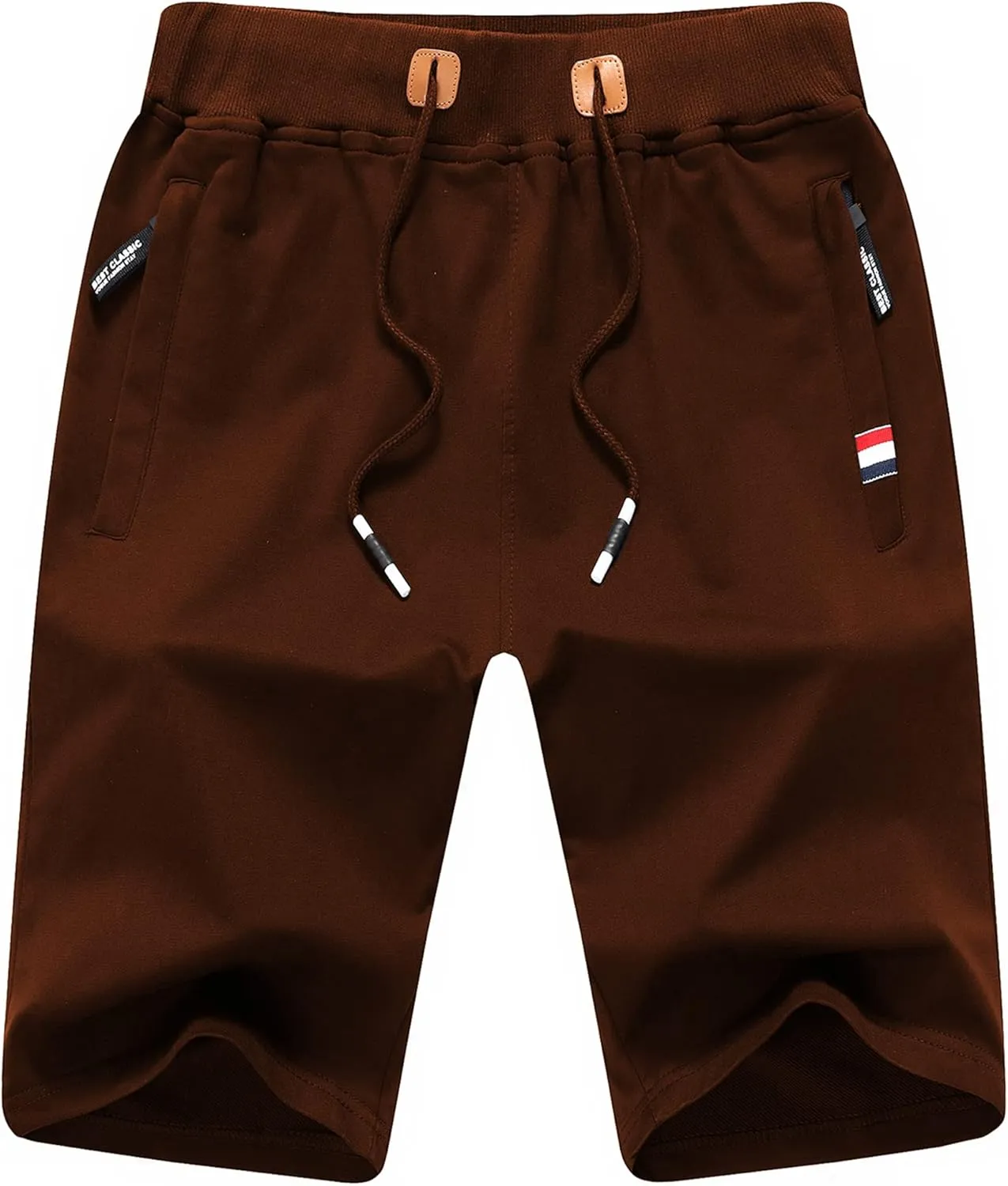 CREATMO US Men's Shorts Zipper Pocket Elastic Waist Stretch Summer Casual Beach