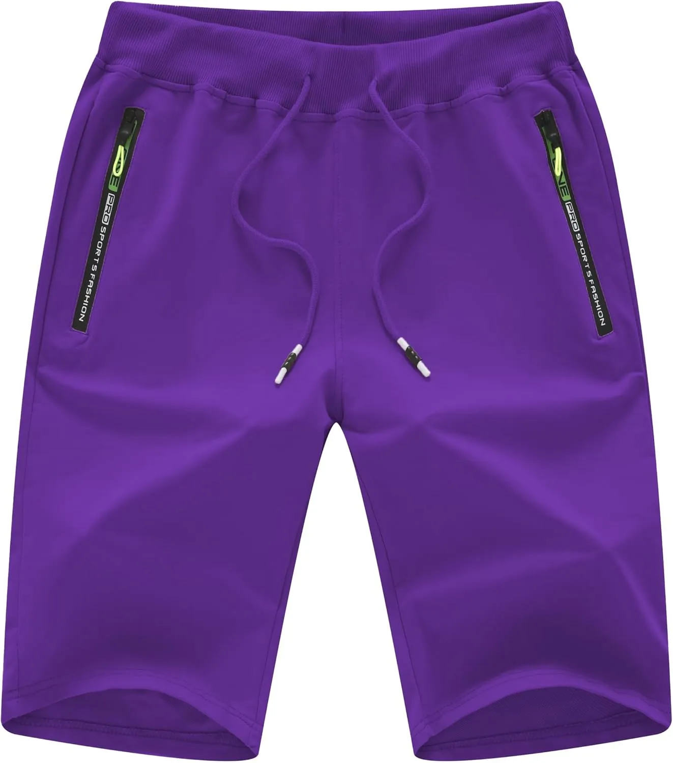 CREATMO US Men's Shorts Zipper Pocket Elastic Waist Stretch Summer Casual Beach