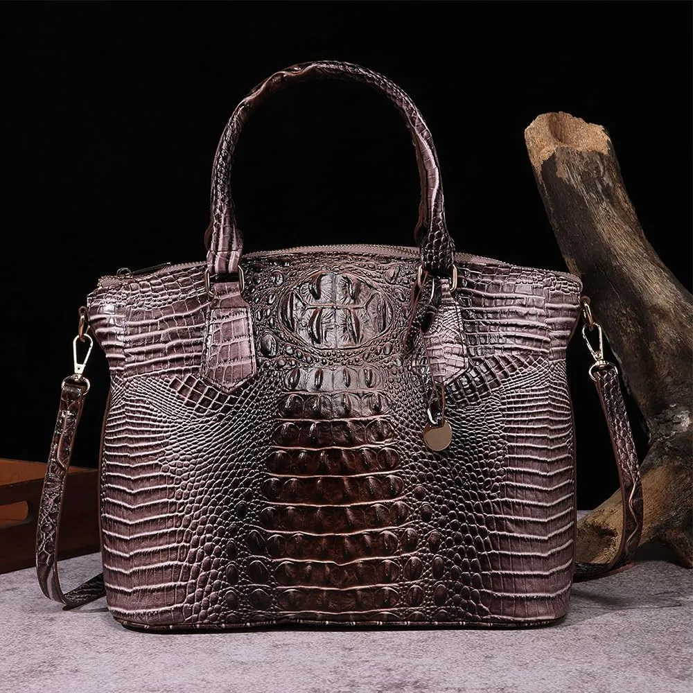 Crocodile Leather Top Handle Bag Fashion Tote Hobo Handbags Crossbody Satchel Bags for Women Shoulder Bag Purse