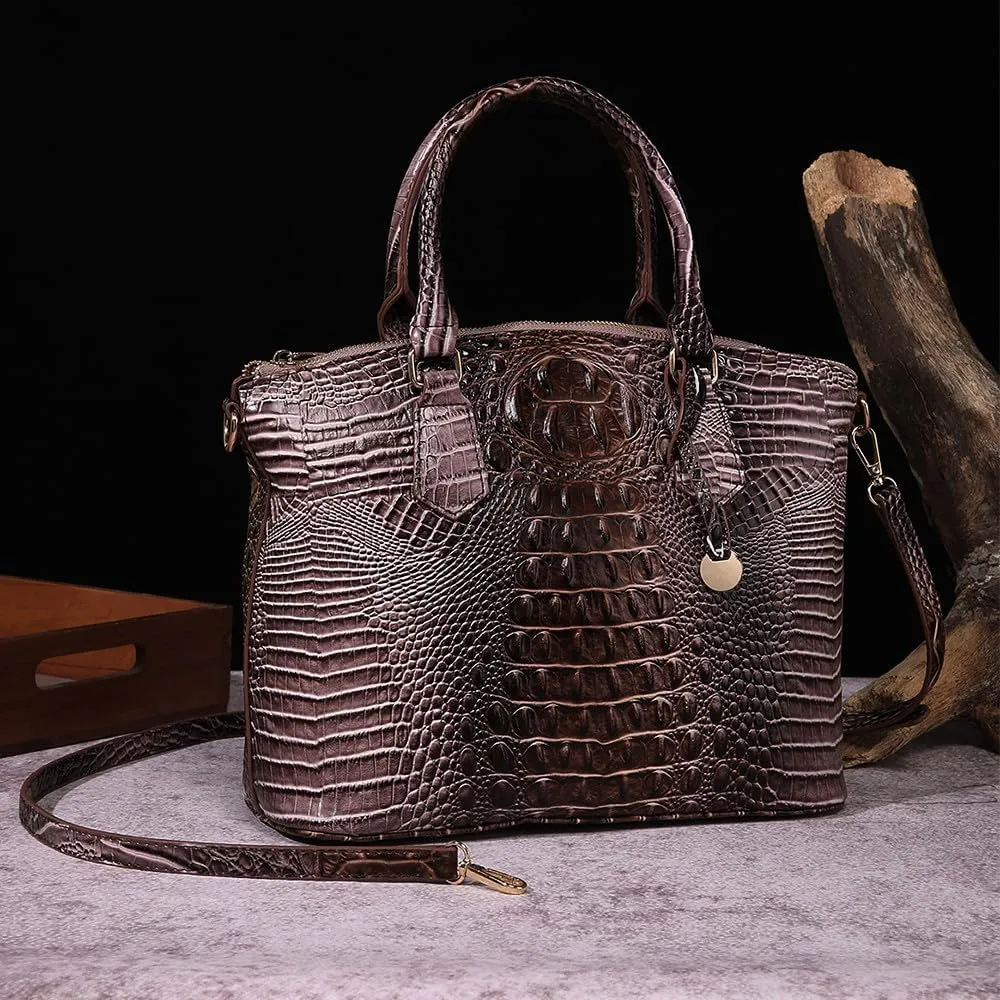 Crocodile Leather Top Handle Bag Fashion Tote Hobo Handbags Crossbody Satchel Bags for Women Shoulder Bag Purse