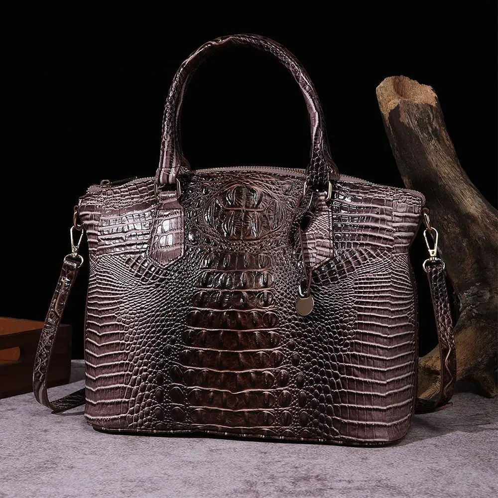 Crocodile Leather Top Handle Bag Fashion Tote Hobo Handbags Crossbody Satchel Bags for Women Shoulder Bag Purse