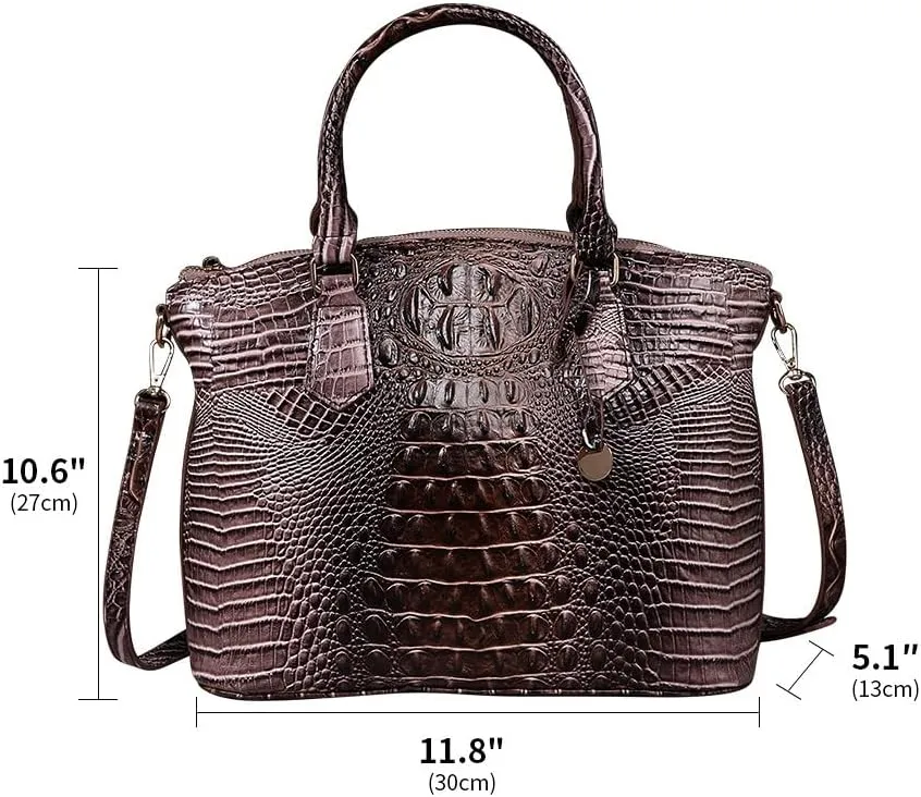 Crocodile Leather Top Handle Bag Fashion Tote Hobo Handbags Crossbody Satchel Bags for Women Shoulder Bag Purse