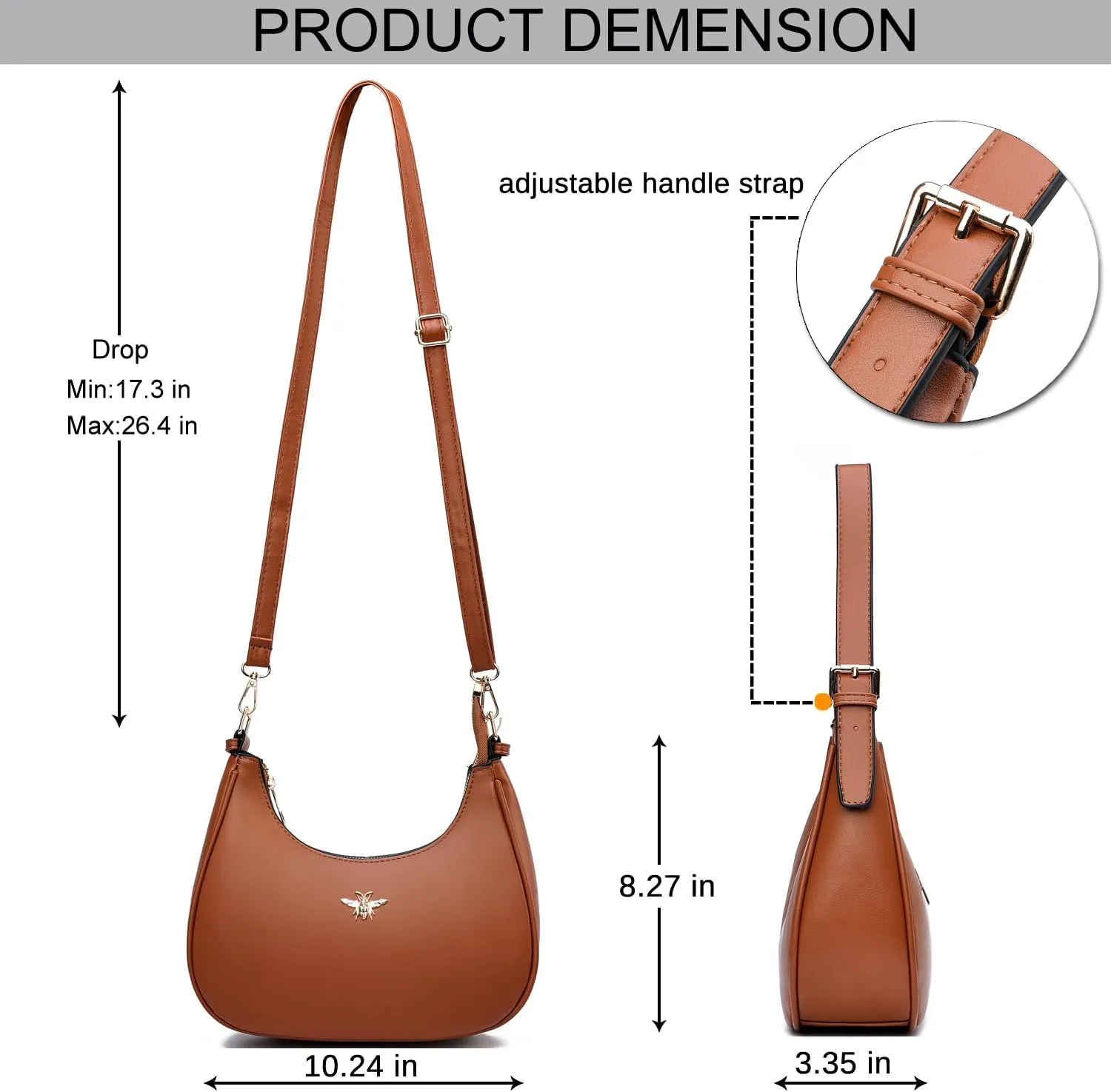 CROJUYI Small Crescent Shoulder Bags Purses for Women Retro Classic Clutch Hobo Tote Purse and Handbag Cute Crossbody Bags
