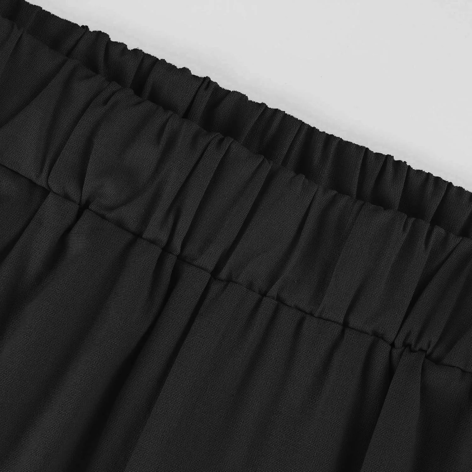 Cropped Linen Pants Women Summer Elastic Waist Straight Leg Plus Size Crop Pants Casual Beach Trousers with Pockets