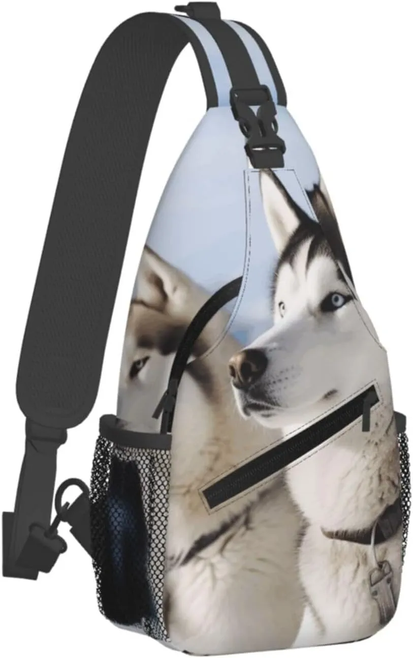 Cross Chest Bag Diagonally Sling Backpack Crossbody Shoulder Bag Labrador Sling Bag Travel Hiking Daypack