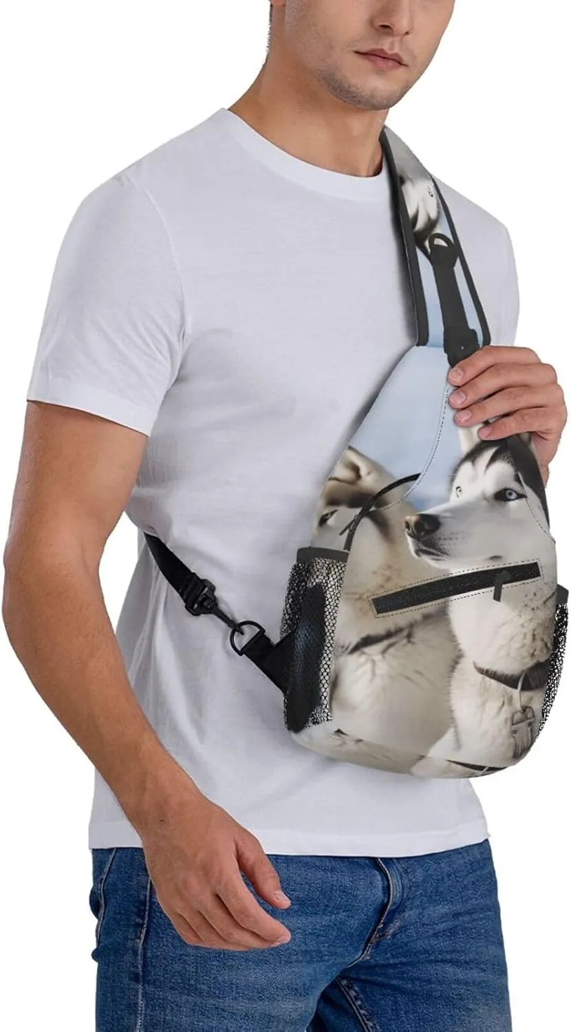Cross Chest Bag Diagonally Sling Backpack Crossbody Shoulder Bag Labrador Sling Bag Travel Hiking Daypack