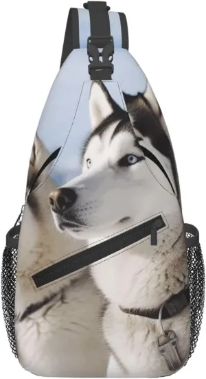 Cross Chest Bag Diagonally Sling Backpack Crossbody Shoulder Bag Labrador Sling Bag Travel Hiking Daypack