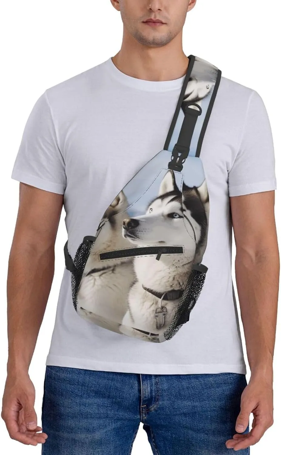 Cross Chest Bag Diagonally Sling Backpack Crossbody Shoulder Bag Labrador Sling Bag Travel Hiking Daypack