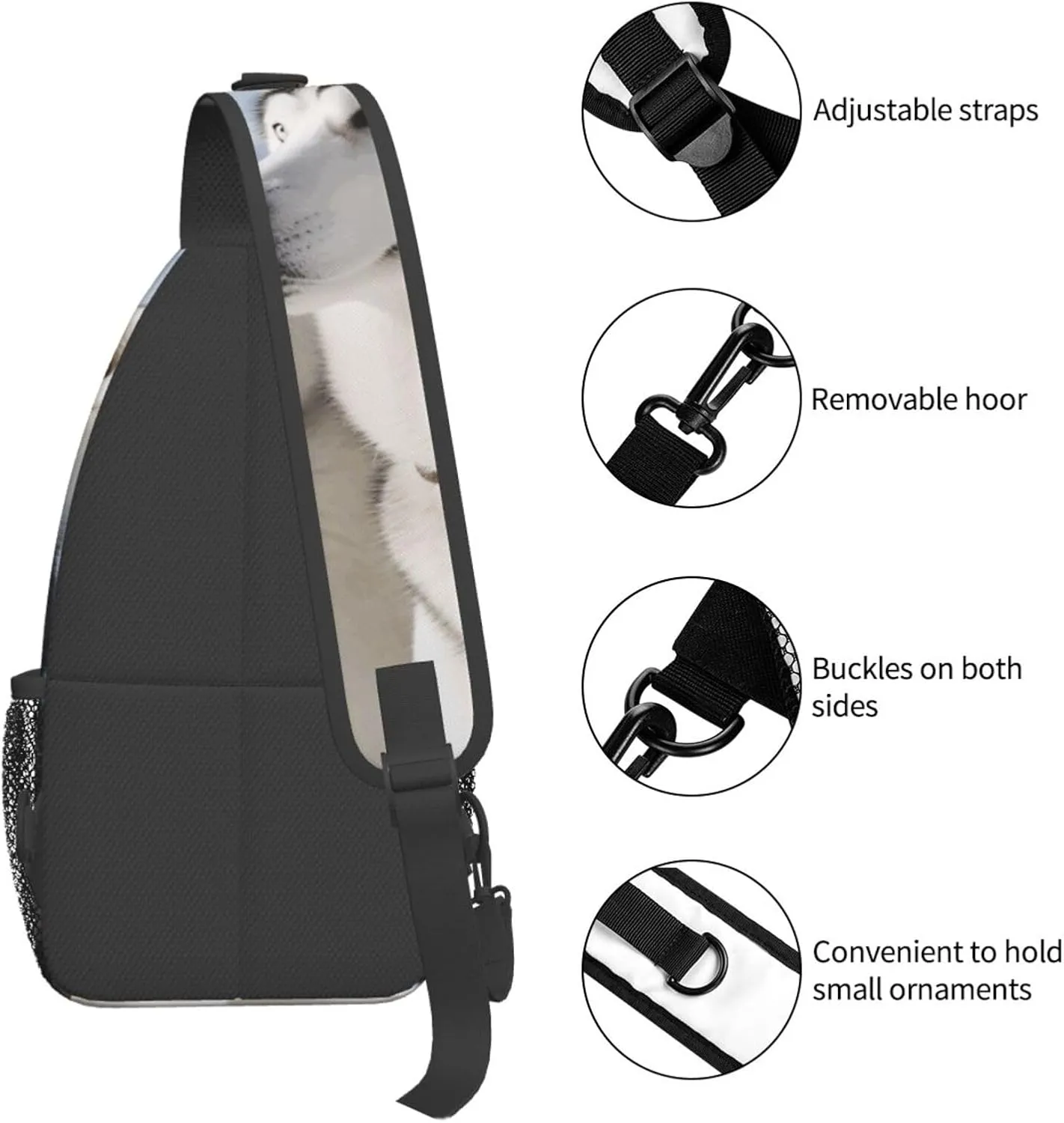 Cross Chest Bag Diagonally Sling Backpack Crossbody Shoulder Bag Labrador Sling Bag Travel Hiking Daypack