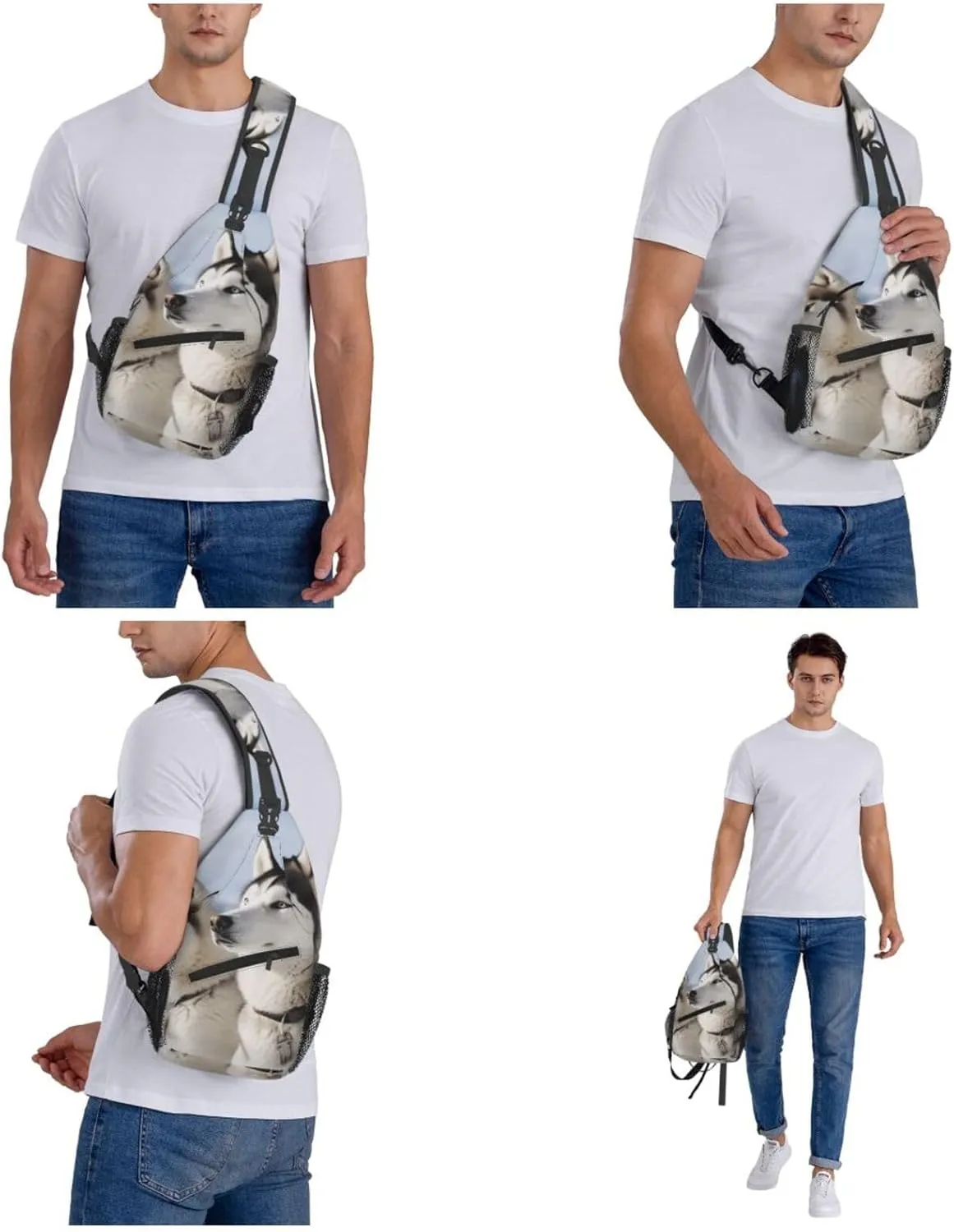 Cross Chest Bag Diagonally Sling Backpack Crossbody Shoulder Bag Labrador Sling Bag Travel Hiking Daypack