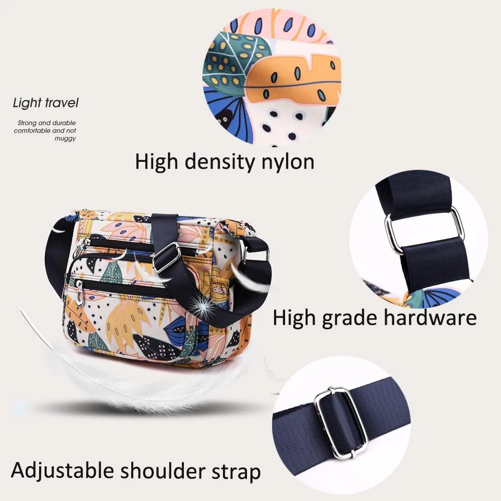 Crossbody Bag for Women Ladies Multi Pockets Shoulder Bag Handbag Lightweight Nylon Casual Messenger Bag Travel Purse