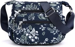 Crossbody Bag for Women Ladies Multi Pockets Shoulder Bag Handbag Lightweight Nylon Casual Messenger Bag Travel Purse