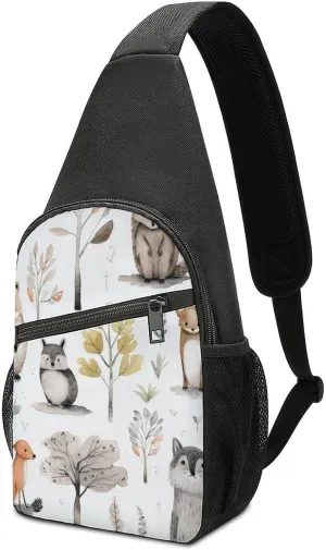 Crossbody Bag for Women Men Sling Bag Light Blue Pizza Slice Chest Bag Crossbody Adjustable Shoulder Bag