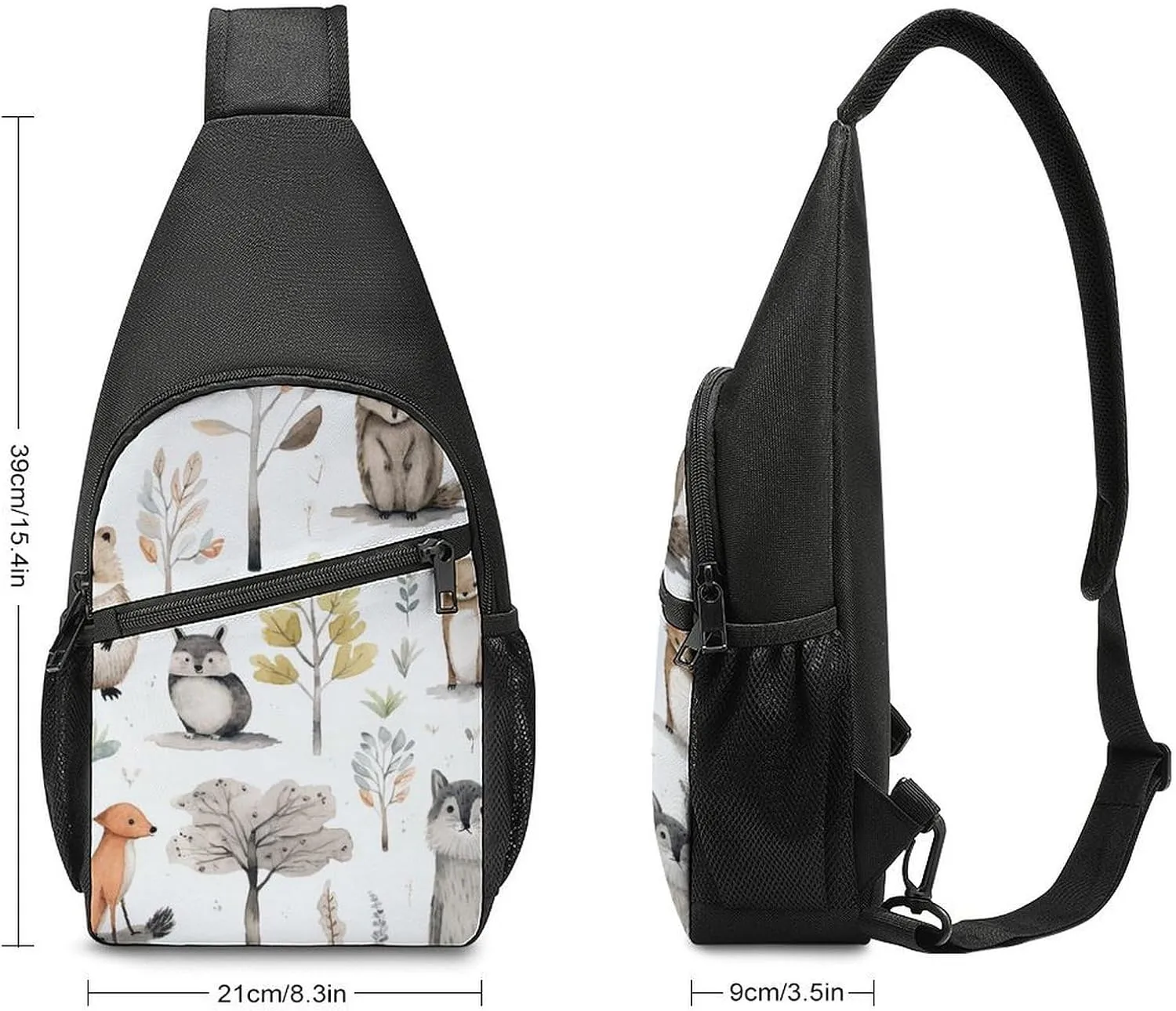 Crossbody Bag for Women Men Sling Bag Light Blue Pizza Slice Chest Bag Crossbody Adjustable Shoulder Bag