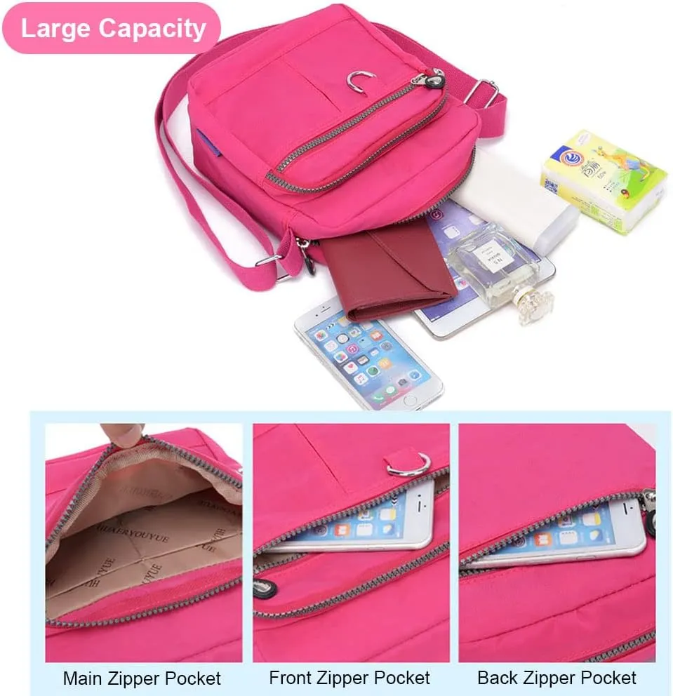 Crossbody Bag Purse For Women Nylon Waterproof Shoulder Handbags Casual Travel Messenger Bag Lightweight Pocketbooks