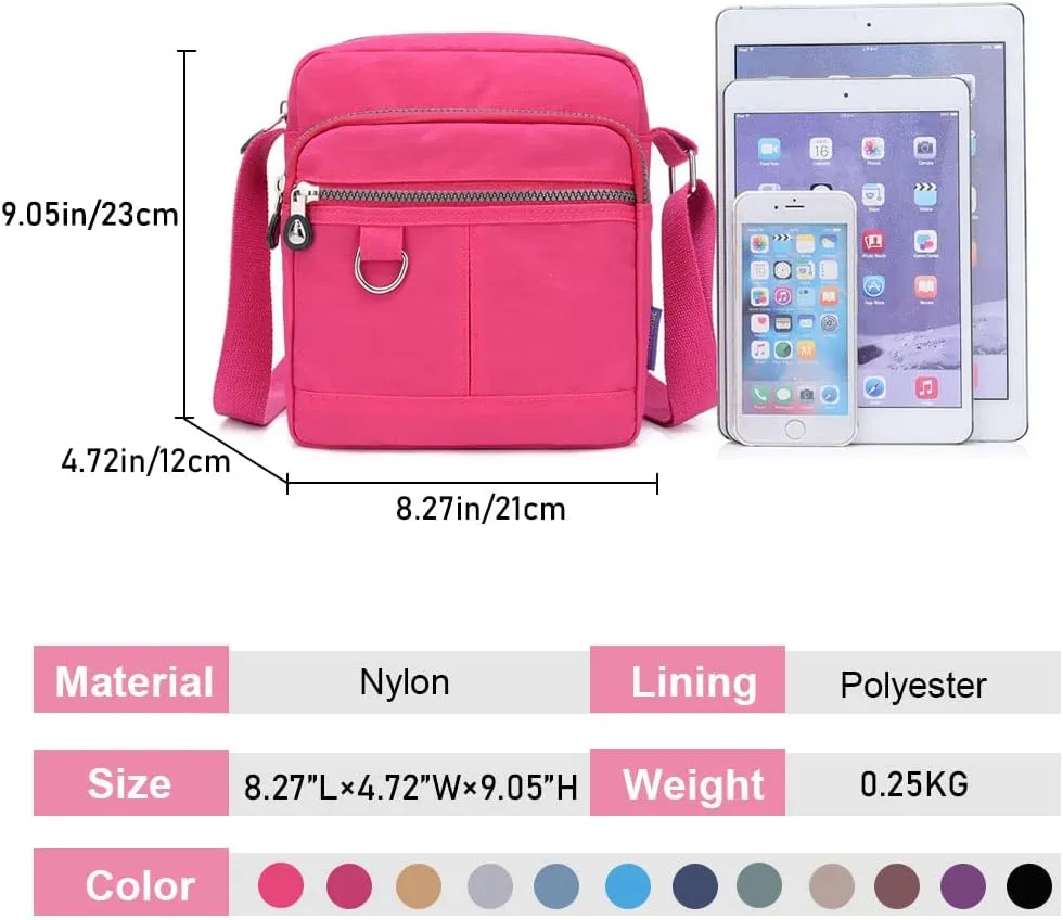 Crossbody Bag Purse For Women Nylon Waterproof Shoulder Handbags Casual Travel Messenger Bag Lightweight Pocketbooks
