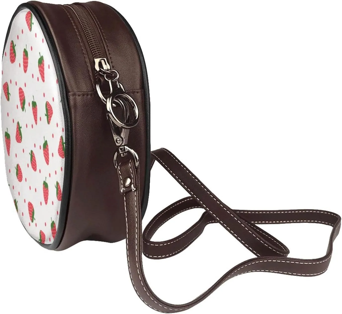 Crossbody Bags for Women, Round PU Leather Purses Crossbody Handbag Purse with Adjustable Strap