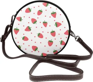 Crossbody Bags for Women, Round PU Leather Purses Crossbody Handbag Purse with Adjustable Strap