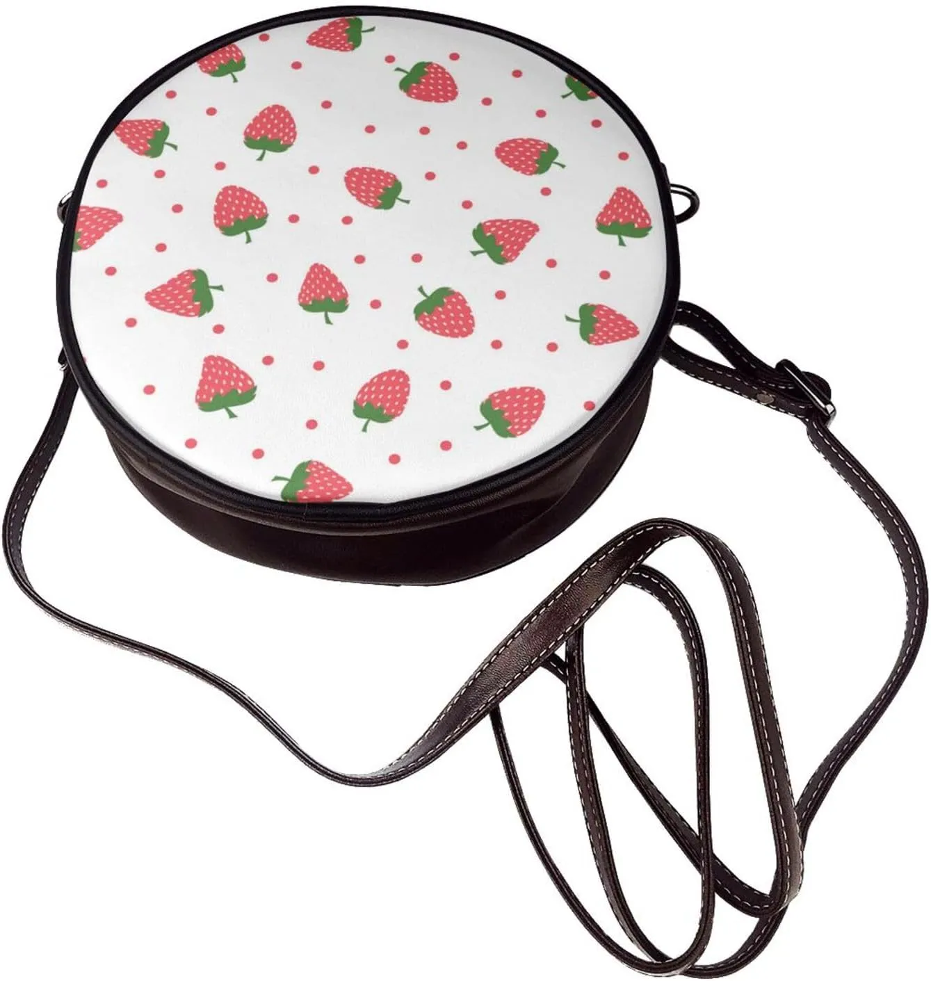 Crossbody Bags for Women, Round PU Leather Purses Crossbody Handbag Purse with Adjustable Strap