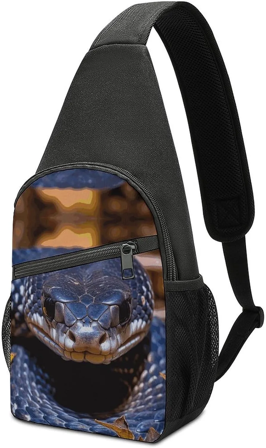 Crossbody Bags for Women Sling Backpack Forest Snake Chest Bag Daypack Fanny Pack Cross Body Bag