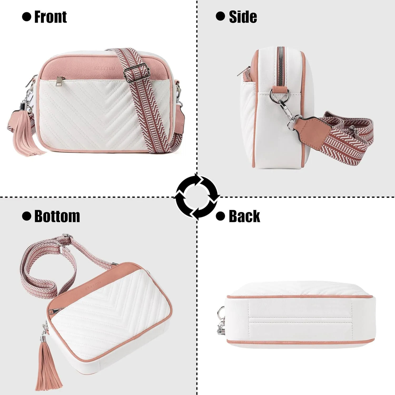 Crossbody Bags for Women Soft Leather Crossbody Purses Small Shoulder Handbags with Two Adjustable Straps