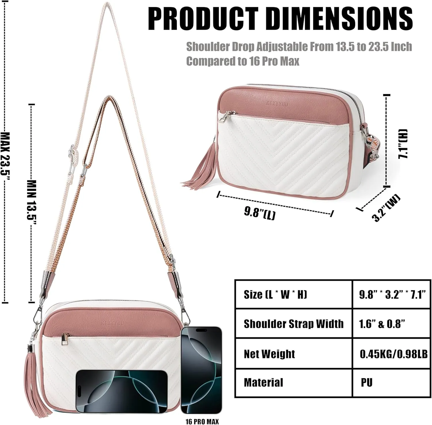 Crossbody Bags for Women Soft Leather Crossbody Purses Small Shoulder Handbags with Two Adjustable Straps