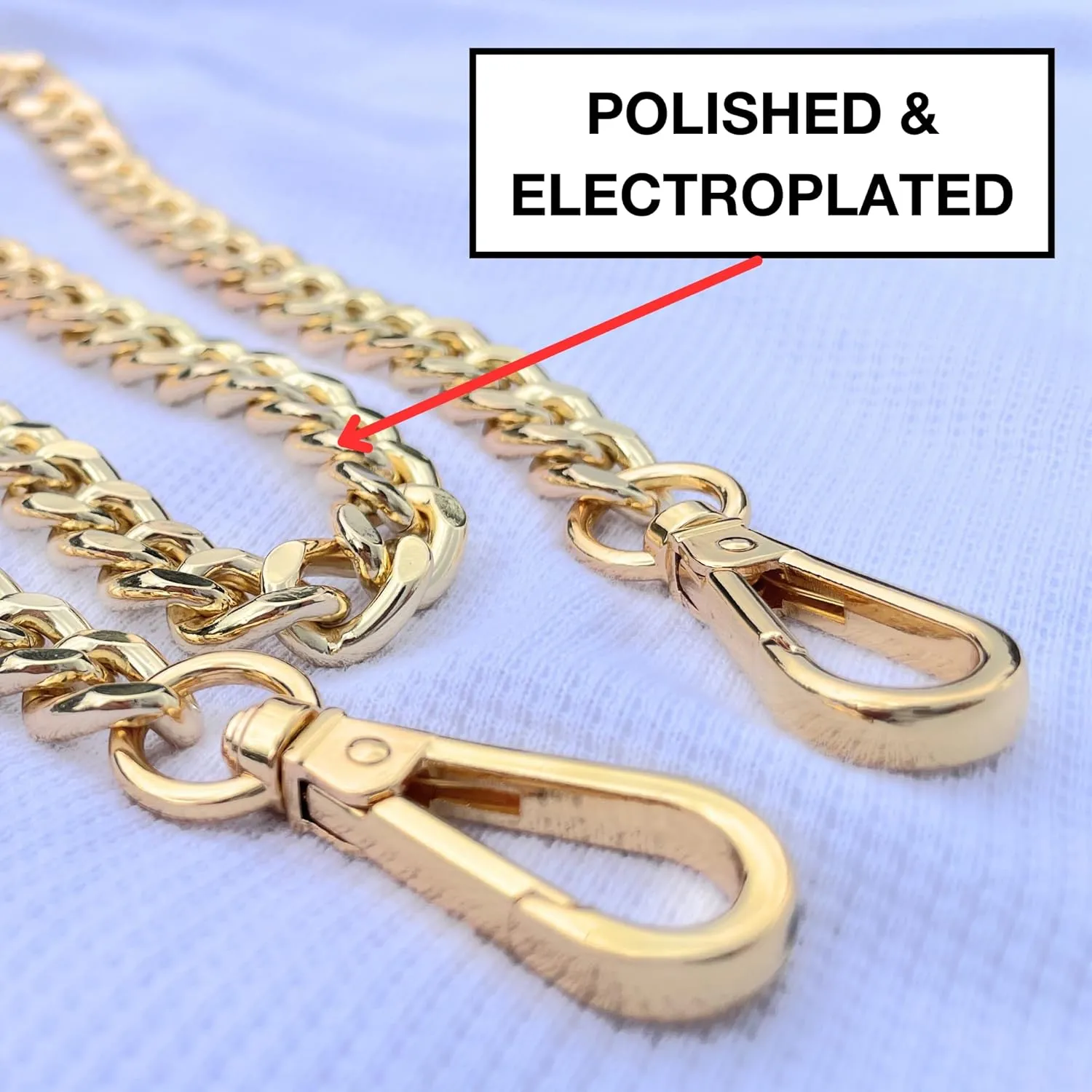 Crossbody Shoulder Strap Purse Chain Replacement (12mm) Light Bag Chain - (32" / 80cm)