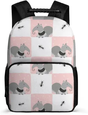 Cute Cartoon Anteater Unisex Backpack Casual Daypacks 16" Shoulders Bag for Camping Hiking Travel Gear