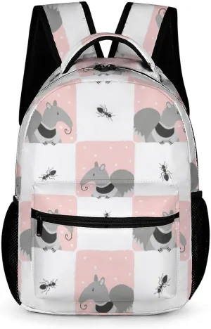 Cute Cartoon Anteater Unisex Backpack Casual Daypacks Quality Shoulders Bag for Camping Hiking Travel Gear