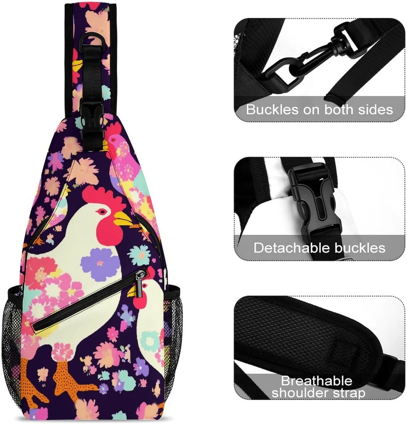 Dark And Light Colors Crossbody Bag, Sling Bag, Sling Backpack, Belt Bags for Travel Outdoors Hiking