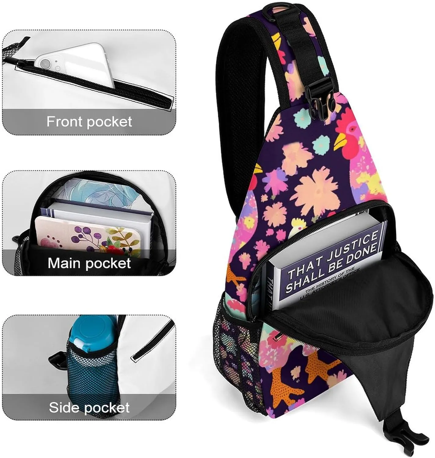 Dark And Light Colors Crossbody Bag, Sling Bag, Sling Backpack, Belt Bags for Travel Outdoors Hiking