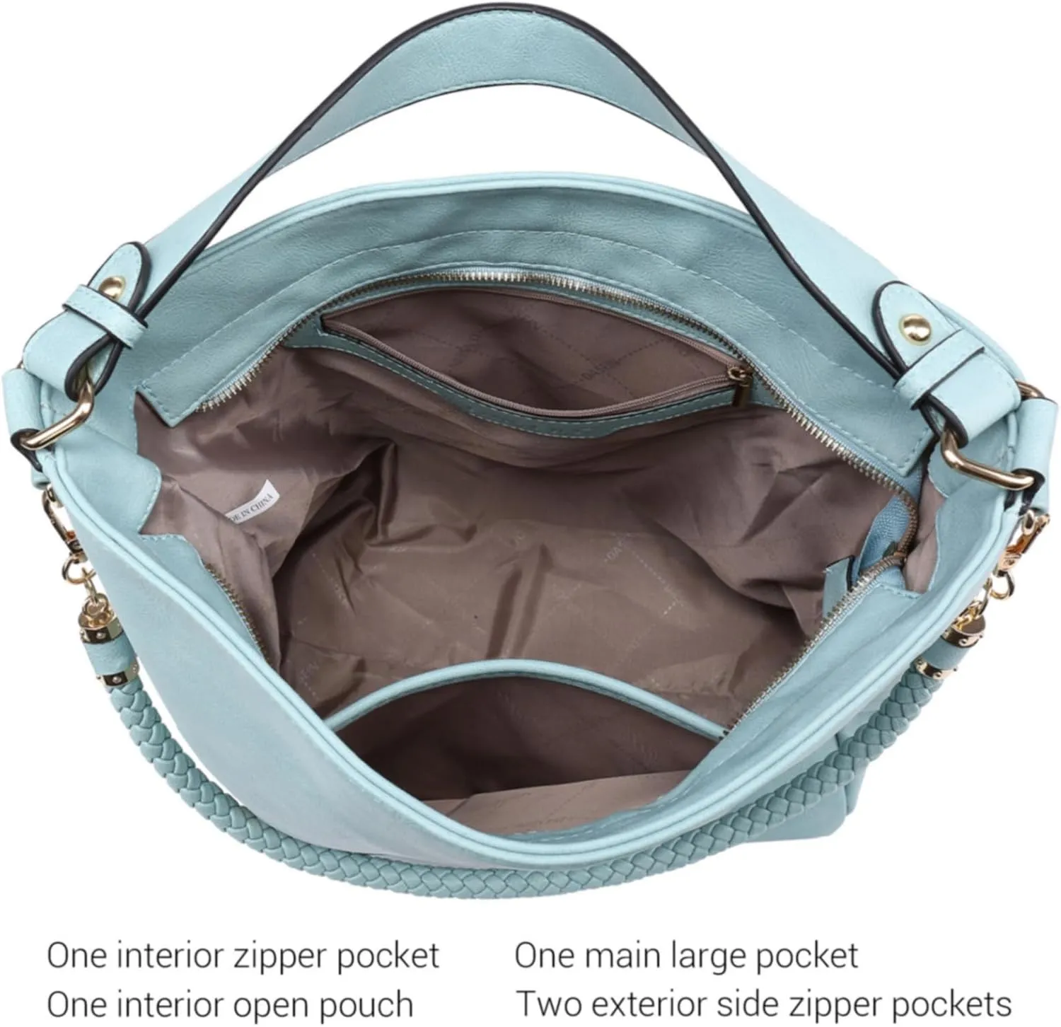 Dasein Hobo Handbags for Women Purses Vegan Leather Shoulder Bags Bucket Purse Large Tote Set with Long Strap