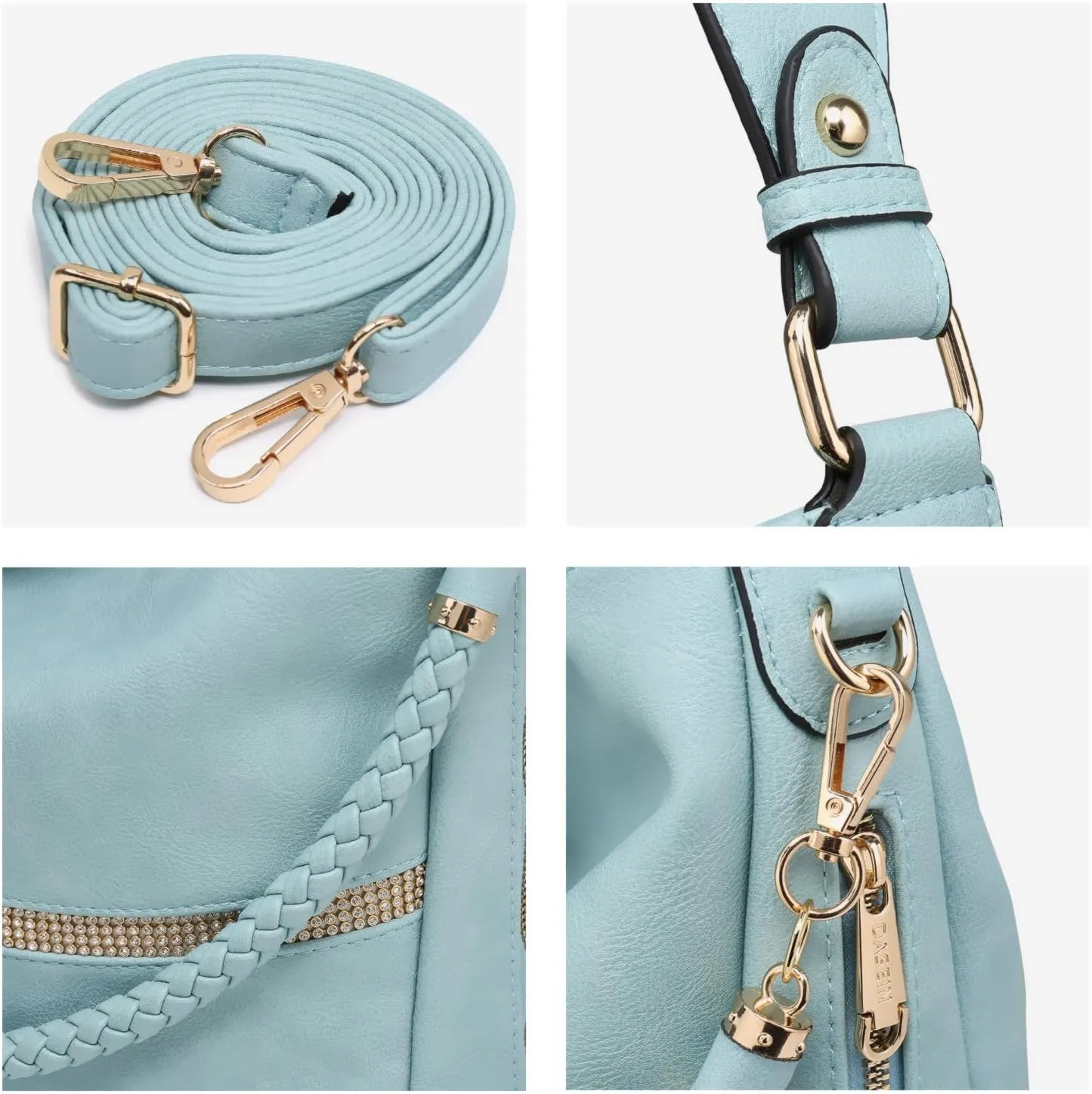 Dasein Hobo Handbags for Women Purses Vegan Leather Shoulder Bags Bucket Purse Large Tote Set with Long Strap