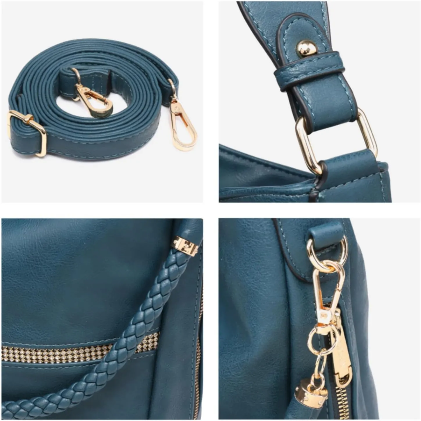 Dasein Hobo Handbags for Women Purses Vegan Leather Shoulder Bags Bucket Purse Large Tote Set with Long Strap