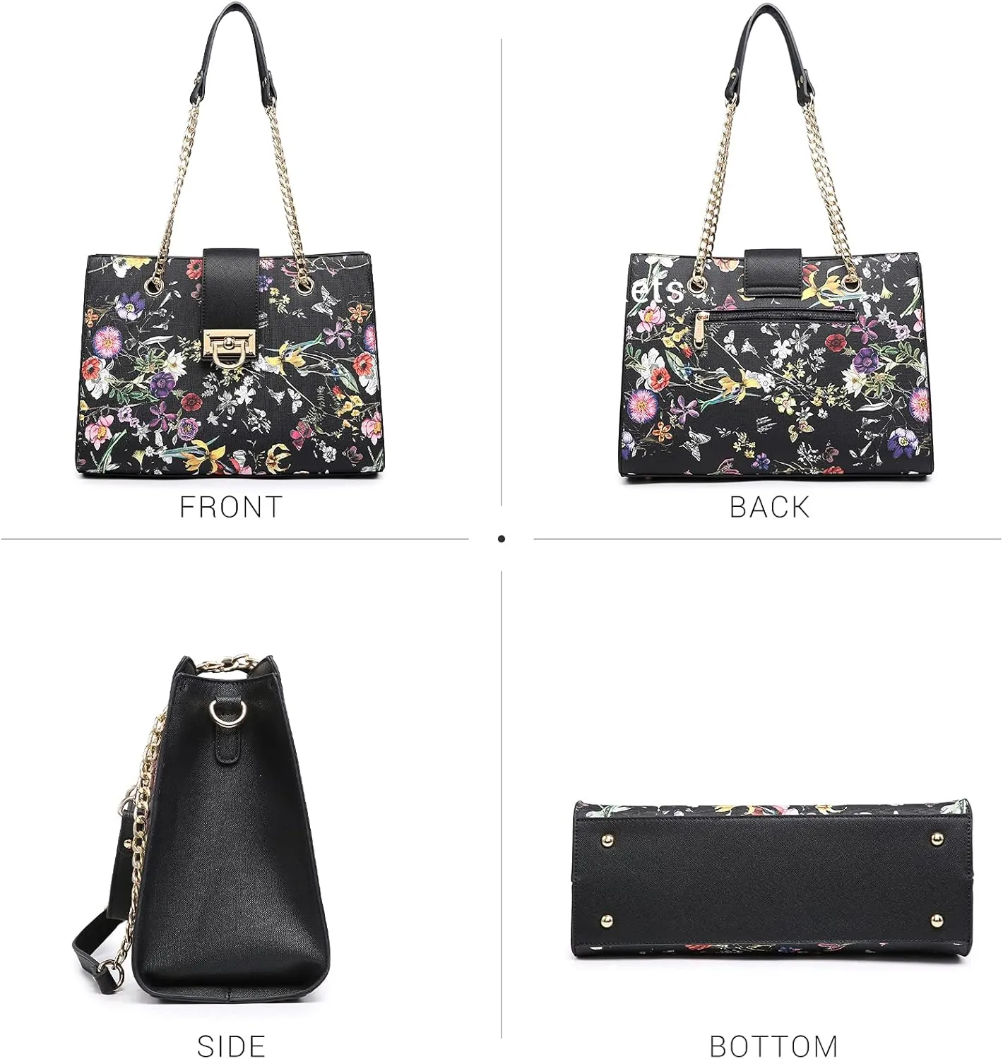 Dasein Leather Handbag Tote Hobo Bag for Women Shoulder Purse Top Handle Satchel Bag with Matching Clutch