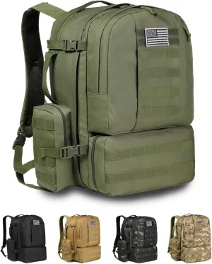 DBTAC Tactical Backpack 50L Large Classic Army 3-DAYS Assault Pack Molle Bag for Outdoor Hiking/Travel/Work (OD Green)