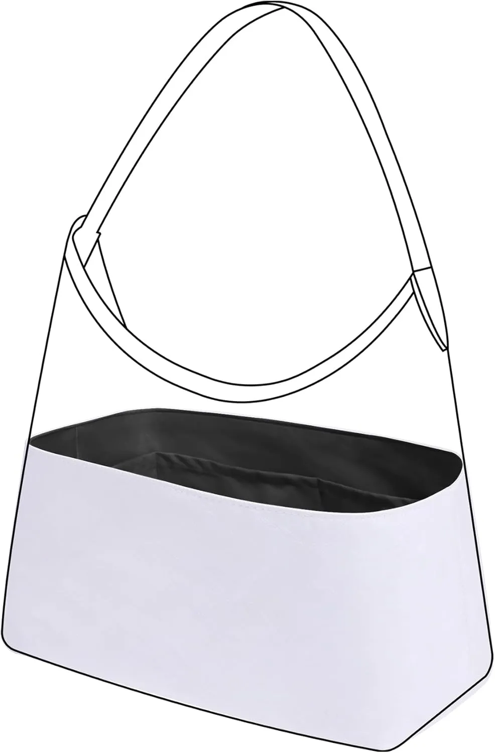 DGAZ Lightweight Purse Organizer Insert for Goyard Hobo Bag,silk and DupontPaper handbag inner for Luxury Bags(Black,Hobo Bag)