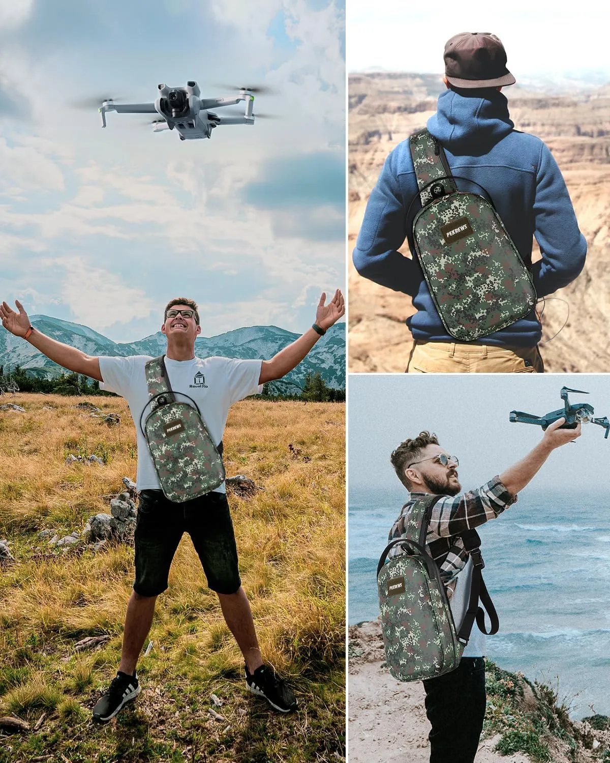 DJI Mini 3 Case, Mini 4 Pro Case, Portable Drone Bag Compatible with Fly More Combo Accessories, Waterproof Travel RC 2 Backpack for DJI RC/2/N3/N2/N1 Controller and Drone Accessories