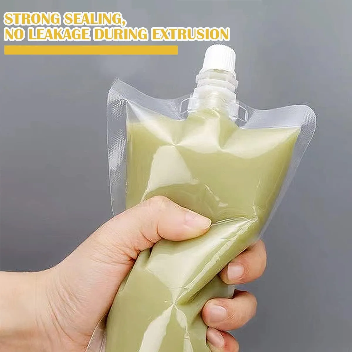 DOERDO 100 Pcs Reusable Plastic Flask Drink Pouches Portable Beverage Jelly Coffee Water Bagfor Home Travel Party Wedding Supplies, 100ml/3.4oz