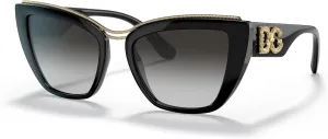 Dolce & Gabbana Women's Round Fashion Sunglasses, Black/Gradient Grey, One Size