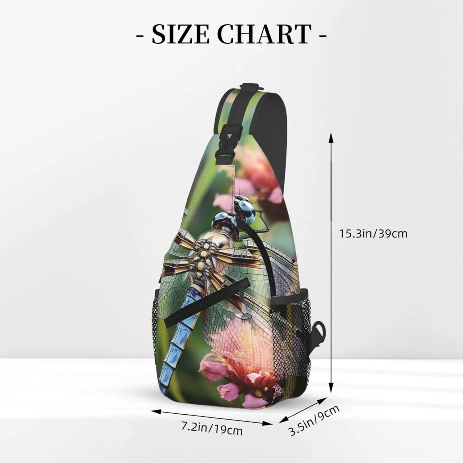 Dragonfly Insects Flowers Sling Bag Backpack For Men Cross Chest Bag Crossbody Shoulder Bag Travel Hiking Daypack