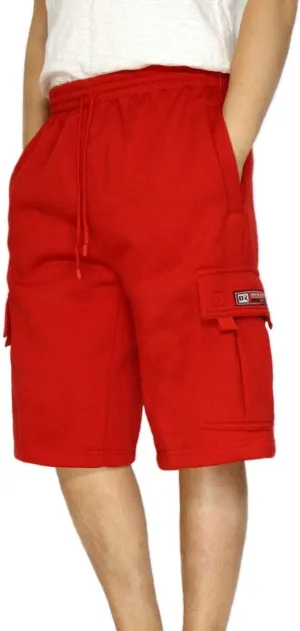 DREAM USA Men's Fleece Cargo Shorts Heavyweight M-5XL